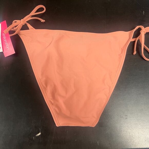 Xhilaration Juniors String Bikini Cheeky Bottoms, Salmon, Size Large 8/10. - Picture 2 of 2